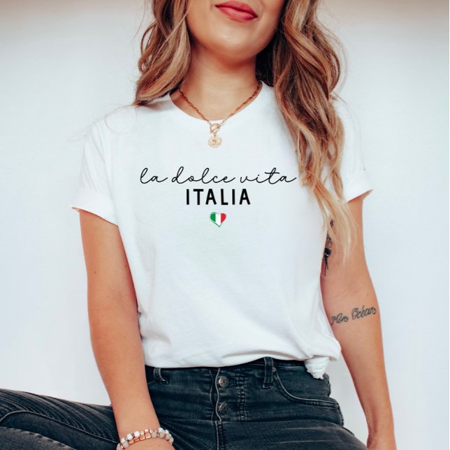 La Dolce Vita Italia – Cute Heart Italian  T-Shirt (Creator Uploaded)