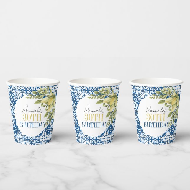 La dolce Vita Italian 30th Birthday disco Paper Cups (Multi)