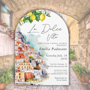 La Dolce Vita Italian Amalfi Arch Bridal Shower Invitation