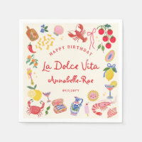 La Dolce Vita Italian Birthday Custom Name Paper