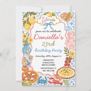La Dolce Vita Italian Birthday Invitation