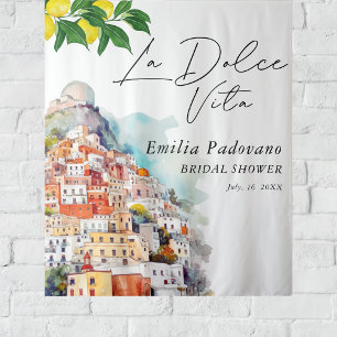 La Dolce Vita Italian Bridal Shower Backdroop Tapestry