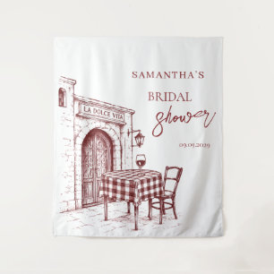 La dolce vita Italian bridal shower backdrop  Tapestry