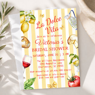 La Dolce Vita Italian Bridal Shower Invitation