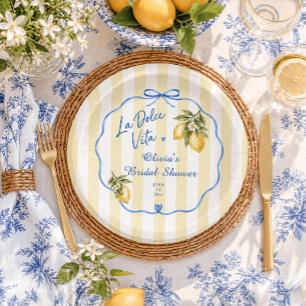La Dolce Vita Italian Bridal Shower Paper Plate