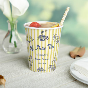 La Dolce Vita Italian Bridal Shower Party Paper Cups