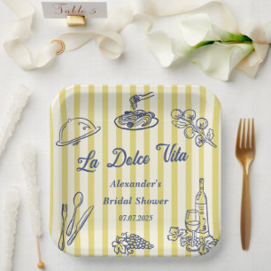 La Dolce Vita Italian Bridal Shower Party Paper Plate