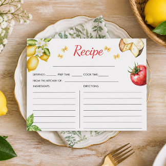 La Dolce Vita Italian Bridal Shower Recipe Enclosure Card