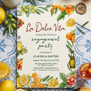 La Dolce Vita Italian Citrus Engagement Party Invitation