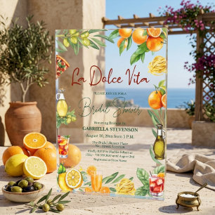 La Dolce Vita Italian Cocktail Bridal Shower Acrylic Invitations