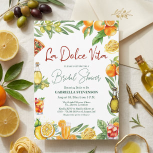 La Dolce Vita Italian Cocktail Bridal Shower Invitation
