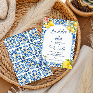 la Dolce Vita Italian Dinner lemon Birdal shower Invitation