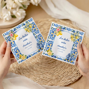 la Dolce Vita Italian Dinner lemon bridal shower Napkin