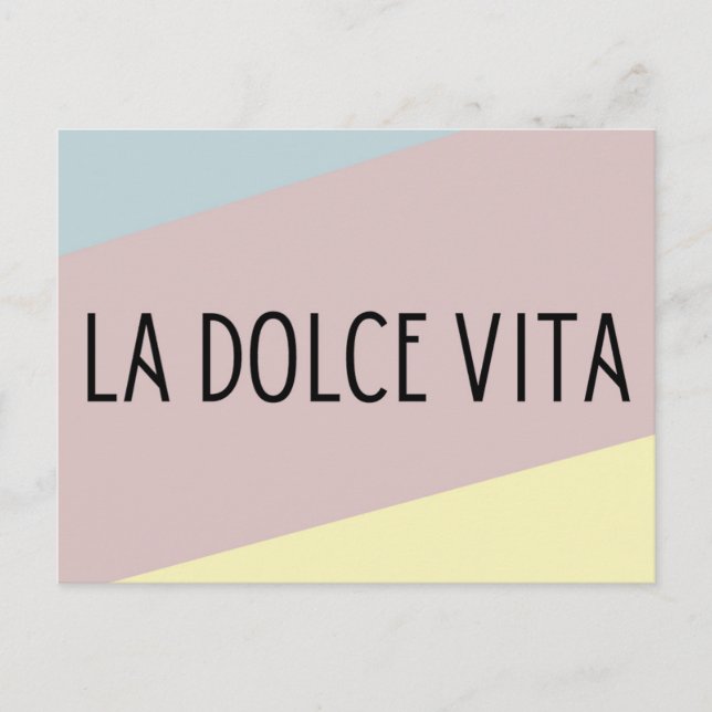 La dolce vita italian language lettering postcard (Front)
