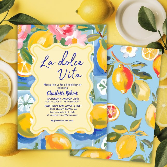 La dolce vita Italian Lemon Bridal shower Invitation (Creator Uploaded)