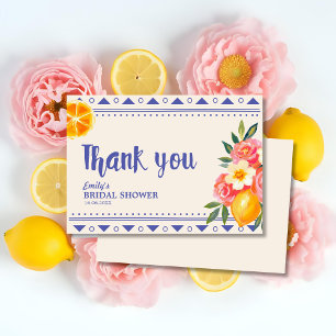 La Dolce Vita Italian Lemon Bridal Shower Thank You Card