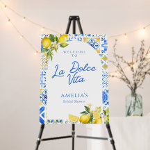 La Dolce Vita Italian Lemon Bridal Shower Welcome 