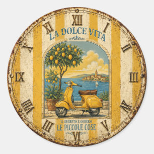 La Dolce Vita  Italian Lemon Coast Decor  Classic Round Sticker