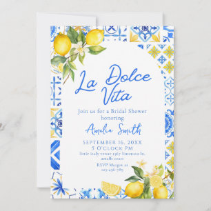La Dolce Vita Italian Lemon elegent Bridal Shower Invitation