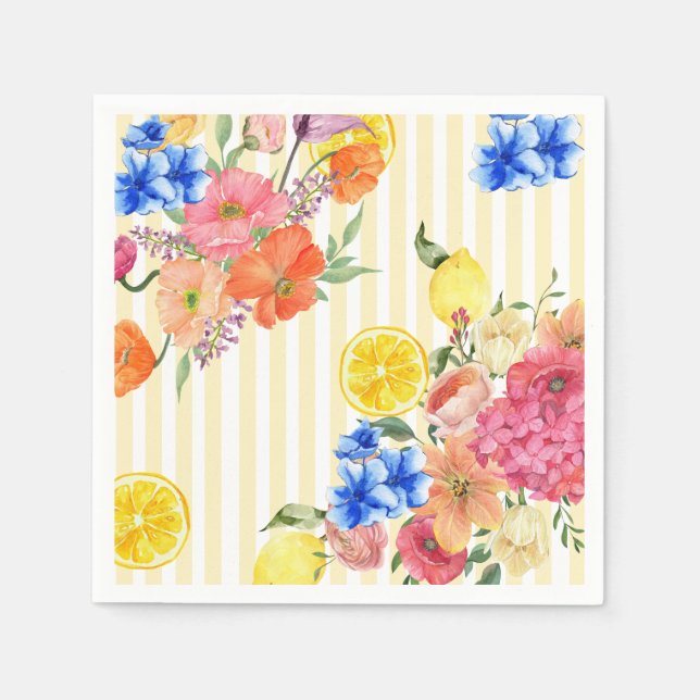 La dolce vita Italian Lemon summer Bridal shower Napkin (Front)