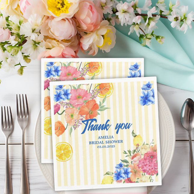 La dolce vita Italian Lemon summer Bridal shower Napkin (Creator Uploaded)