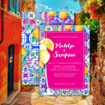 La Dolce Vita Italian Lemon wedding Invitation