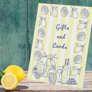 La Dolce Vita Italian Lemon Yellow Bridal Shower  Pedestal Sign