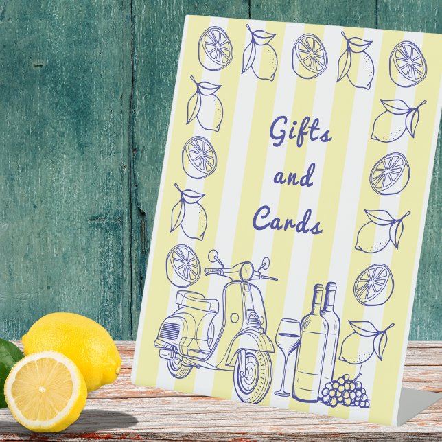 La Dolce Vita Italian Lemon Yellow Bridal Shower  Pedestal Sign (Creator Uploaded)