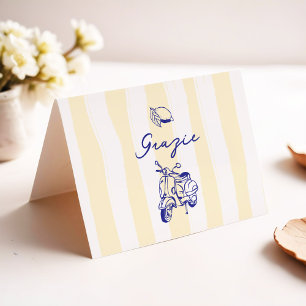 La Dolce Vita Italian Lemon Yellow Bridal Shower Thank You Card