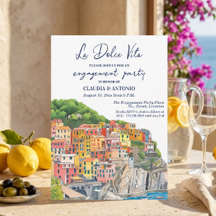 La Dolce Vita Italian Riviera Engagement Party Invitation
