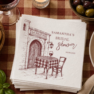 La dolce vita Italian sketch bridal shower Napkin
