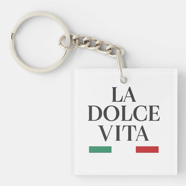 La Dolce Vita Italian Square Keychain (Front)