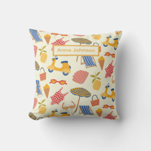 La dolce Vita Italian summer beach Pattern custom Cushion