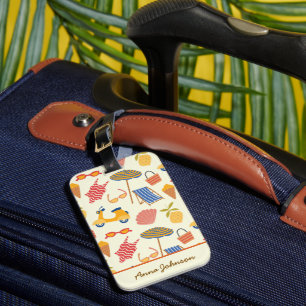 La dolce Vita Italian summer beach Pattern custom  Luggage Tag
