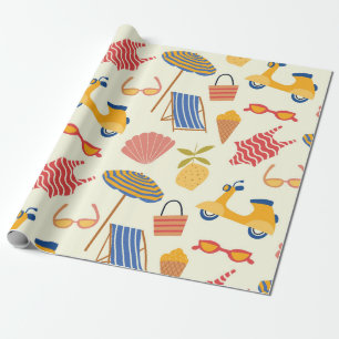 La dolce Vita Italian summer beach Pattern  Wrapping Paper