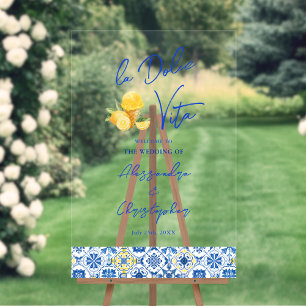 La Dolce Vita Italian Summer Destination Wedding Acrylic Sign