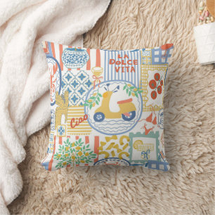 La Dolce Vita Italian Summer Lemons Mediterranean Cushion