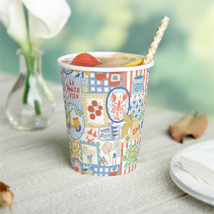 La Dolce Vita Italian Summer Lemons Mediterranean Paper Cups