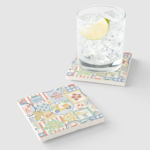 La Dolce Vita Italian Summer Lemons Mediterranean  Stone Coaster