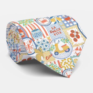 La Dolce Vita Italian Summer Lemons Mediterranean  Tie