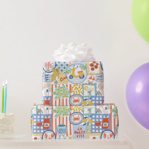 La Dolce Vita Italian Summer Lemons Mediterranean  Wrapping Paper