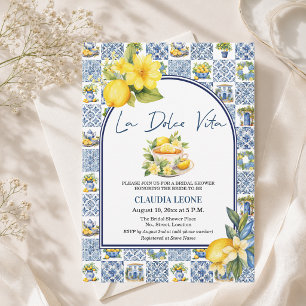 La Dolce Vita Italian Tiles Bridal Shower Invitation