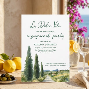 La Dolce Vita Italian View Engagement Party Invitation