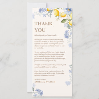 La Dolce Vita italian wedding Thank You Place Card