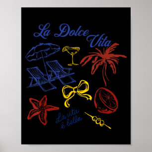 La Dolce Vita Italy Amalfi Coast Amalficore Girl Poster