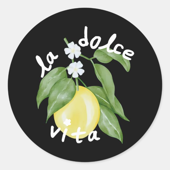 La Dolce Vita La Dolce Bride Italy Lemon Matching  Classic Round Sticker (Front)