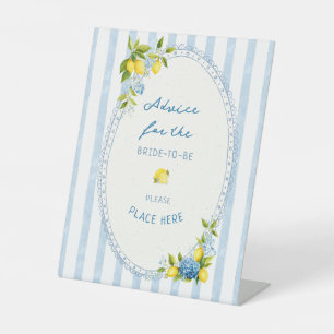 La dolce vita lemon Advice for the bride-to-be Pedestal Sign