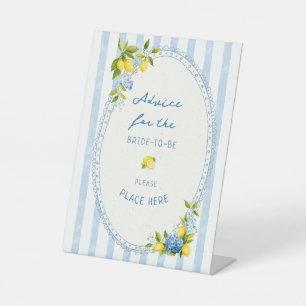 La dolce vita lemon Advice for the bride-to-be Pedestal Sign