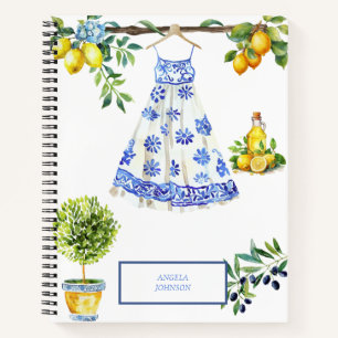 La Dolce Vita Lemon Blue Italy Notebook
