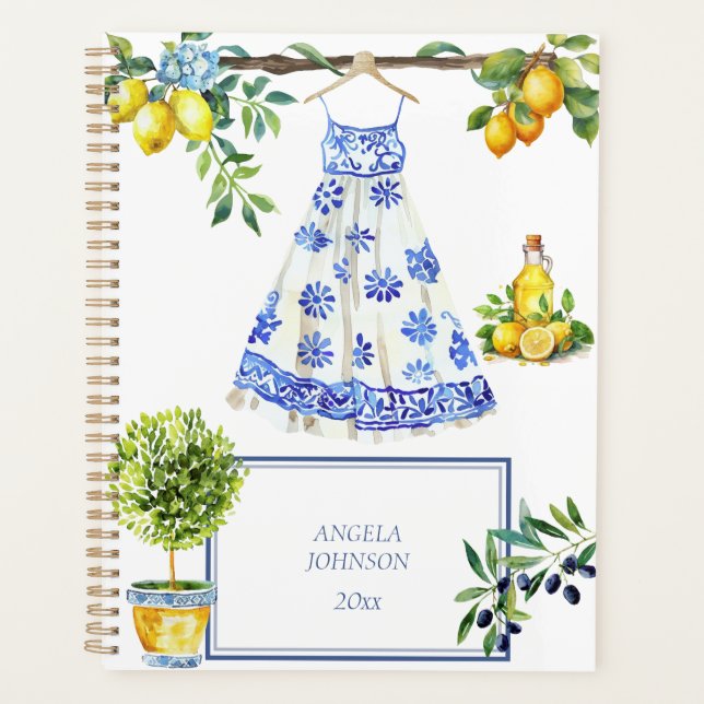 La Dolce Vita Lemon Blue Italy  Planner (Front)
